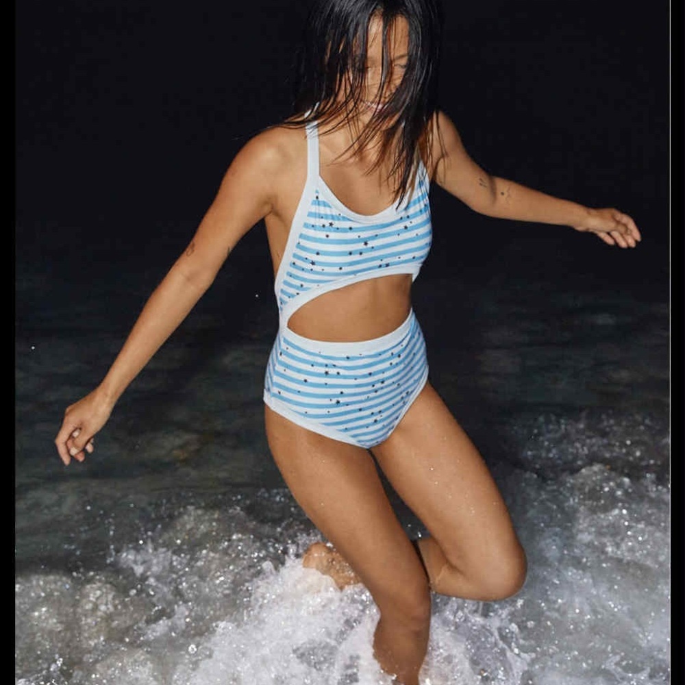 Aerie Kids Blue and White Starry One Piece